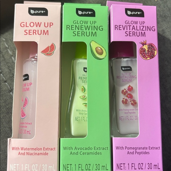 b-pure Other - Glow Up Serum Set - Pink, Green, Purple